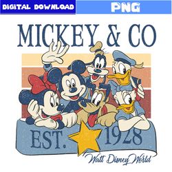 mickey & co est 1928 png, disney fiends png, walt disney world png, disney png digital file