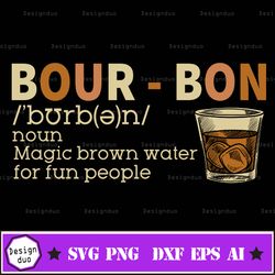 bourbon svg - magic brown water for fun people tee - vintage drinking gift - bourbon lovers - funny gift for men women