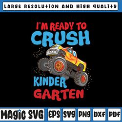 back to school boys first day of kindergarten monster truck png, kindergarten squad monster truck png, back to school p