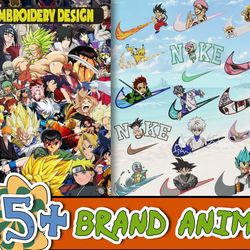 15 nike anime embroidery bundle, anime embroidery bundle designs, embroidery patterns bundle, machine embroidery bundle,