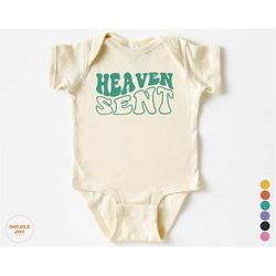 ivf baby, rainbow baby, cute vintage onesie, newborn, heaven sent 5294-c