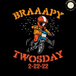 motocross braaapy twosday 22222 svg, tuesday february 2nd svg, unicorn svg