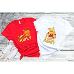 winnie the pooh and honey shirt, disney winnie the pooh couple shirt, winnie the pooh shirt, disney pooh bear shirt, dis
