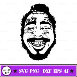 post malone - posty - svg and png for cricut - rapper, rockstar - congratulations