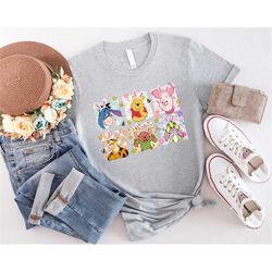 disney winnie the pooh and friends easter shirt, cute winnie the pooh easter egg shirt, pooh and friends bunny shirt, di
