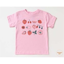 toddler t-shirt - strawberry kids retro tshirt - retro natural infant, toddler & youth tee 5253
