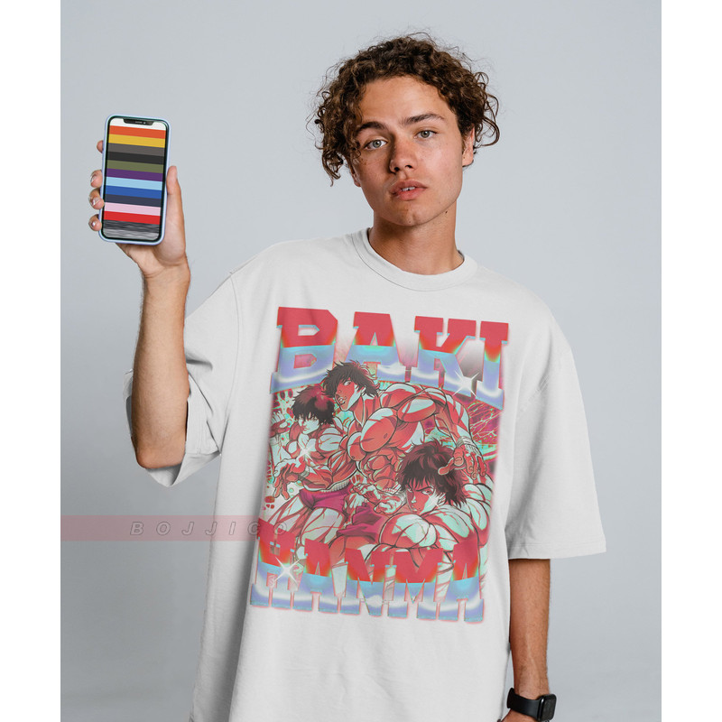 Anime BAKI HANMA Shirt, Vintage Baki Hanma Shirt Retro 90s, Baki the Grappler Shirt, Manga Yujiro Hanma Baki Boxing Tshirt Anime Shirt - 2.jpg