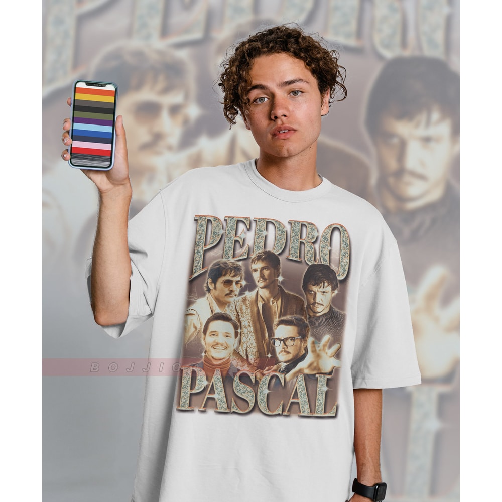 PEDRO PASCAL Shirt, Actor Pedro Pascal Shirt Retro 90s, Narco Pedro Pascal Fans Gift, Pedro Pascal Tribute Celebrity Shirt - 2.jpg