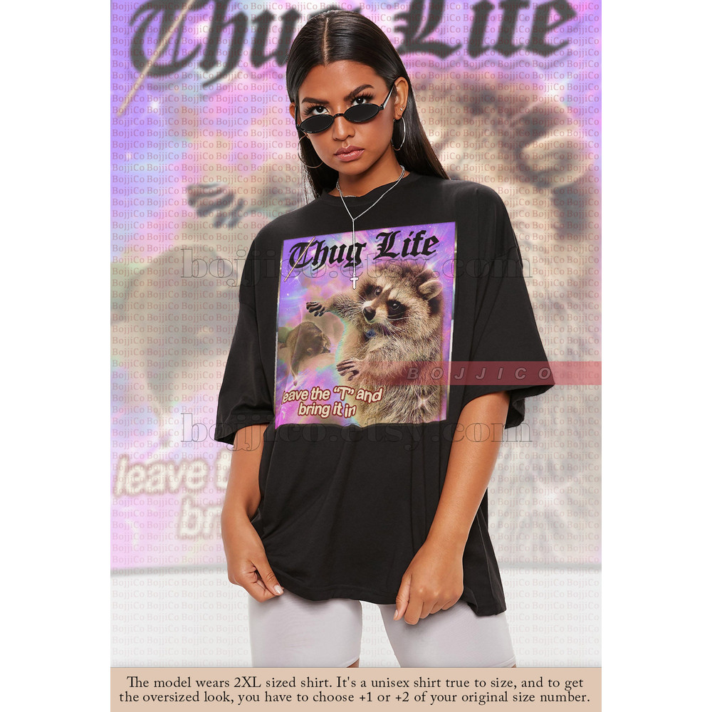 THUG LIFE Hug Life Meme, Opossums Lover Shirt, Possums Shirt, Sad Opossums Meme, Eat Trash Possum Tee, Raccoon Tanuki Shirt - 1.jpg