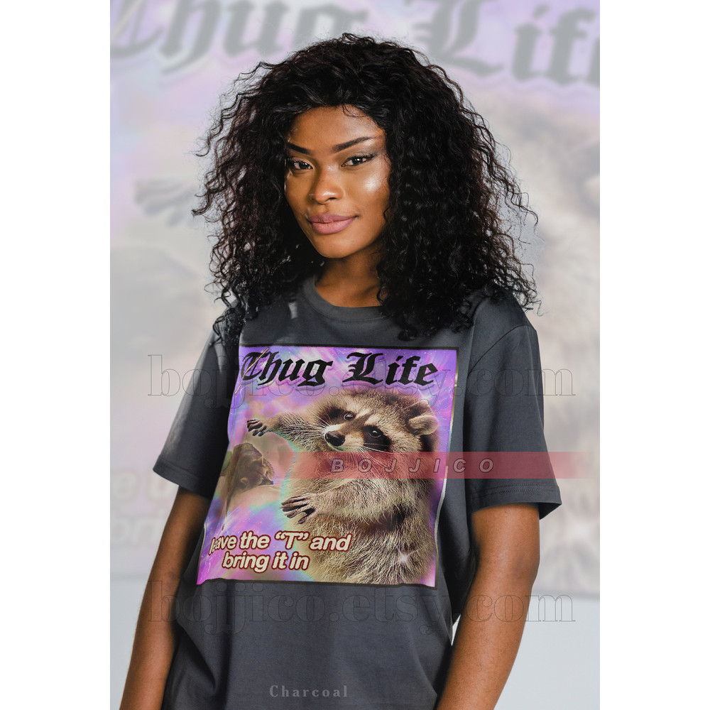 THUG LIFE Hug Life Meme, Opossums Lover Shirt, Possums Shirt, Sad Opossums Meme, Eat Trash Possum Tee, Raccoon Tanuki Shirt - 3.jpg