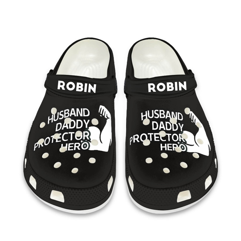 Men Crocs Shoes , Dad Husband Slippers Gift , Personalized Name Shoes , Custom Men Shoes , Father's Day Gift Ideas , EU Size 36-48.jpg
