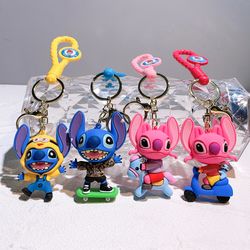 Novelty Disney Angel Stitch Keychain Disney Lilo & Stitch Accessories Bulk Wholesale Phone Bag Ornament Jewelry