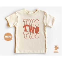 2nd birthday shirt boy -two two two birthday toddler shirt - second birthday natural toddler & youth tee  5201-c