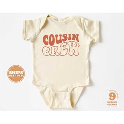 Cousin Crew Toddler Shirt - Boho Retro Kids Shirt - Cute Cousin Crew Natural Infant, Toddler & Youth Tee 5194-C