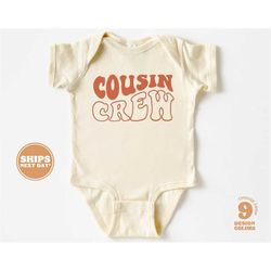 cousin crew toddler shirt - boho retro kids shirt - cute cousin crew natural infant, toddler & youth tee 5194-c