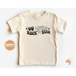 toddler t-shirt - go little rock star kids retro tshirt - retro natural infant, toddler & youth tee 5188