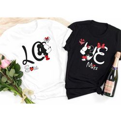 mickey or minnie shirt, custom family valentine's christmas custom shirt, couple disney shirt, valentine shirt, disney v
