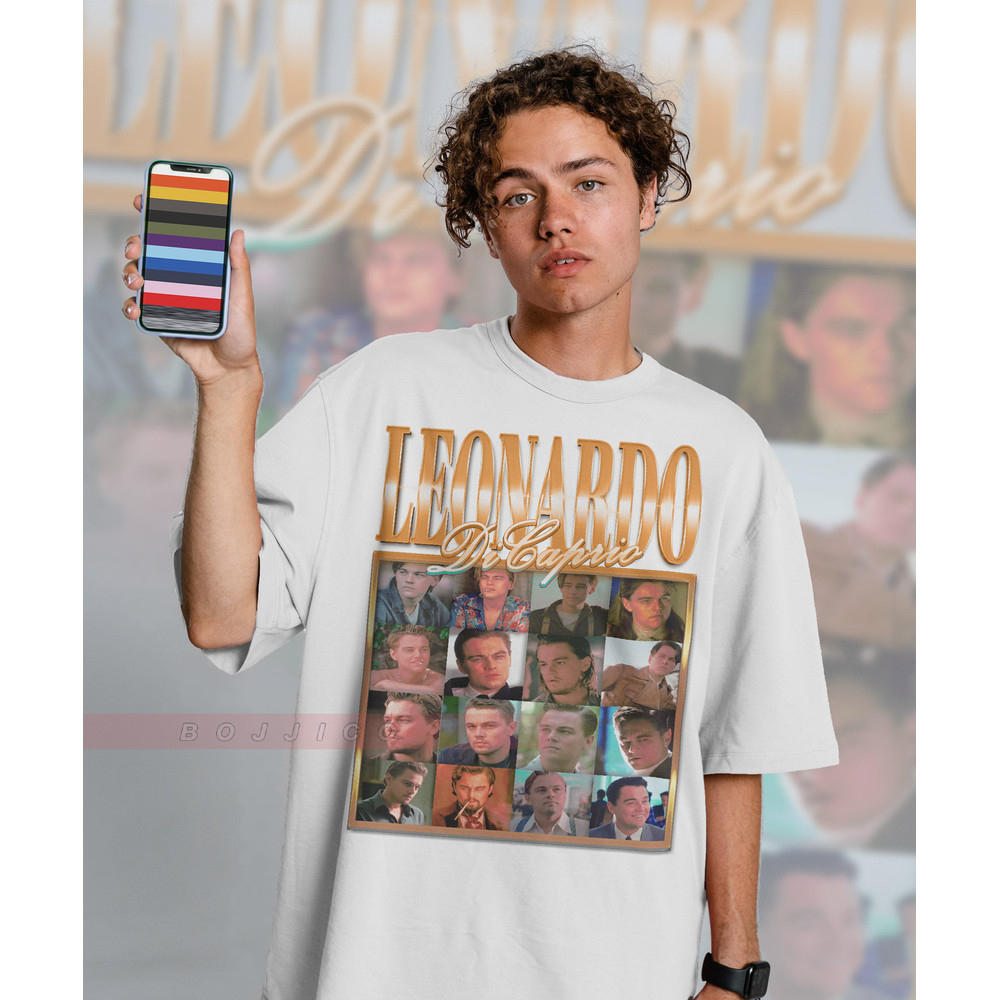 RETRO LEONARDO Di CAPRlO Retro Unisex Shirt  DiCaprio Shirt - 1998 Titaniic, Django 90 Movie Tees, Leonard Dicaprio Shirt, Wallstreet Shirt - 2.jpg