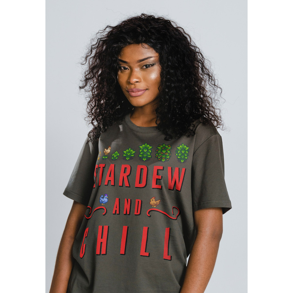 STARDEW and CHILL Unisex Heavy Cotton Shirt Retro Vintage PIxel 8-Bit Game T-Shirt, Farming Harvst Moon RPG Video Game Shirt, Valley Shirt - 3.jpg