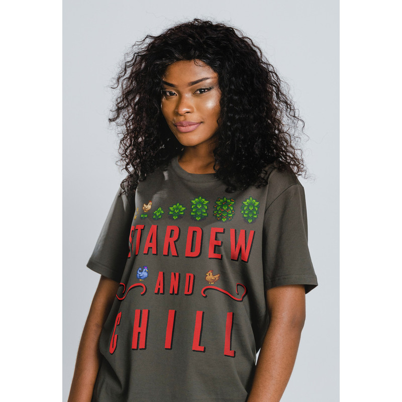 STARDEW and CHILL Unisex Heavy Cotton Shirt Retro Vintage PIxel 8-Bit Game T-Shirt, Farming Harvst Moon RPG Video Game Shirt, Valley Shirt - 3.jpg