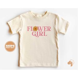 toddler t-shirt - flower girl kids retro tshirt - retro natural infant, toddler & youth tee 5180
