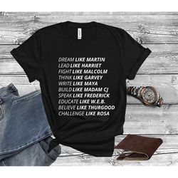 black history shirt, black lives matter shirt, rosa parks shirt harriet tubman shirt, black history month shirt, dream l