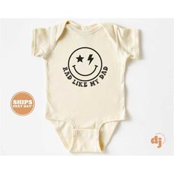 rad like my dad onesie - funny retro bodysuit - i love my dad natural baby onesie  5170-c