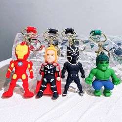 Disney Marvel Keychains for Car Iron Man Spider Man Hulk Thor Captain America Toy Llaveros Bag Car Key