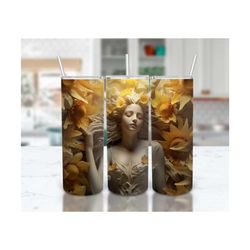 sunflower angel tumbler design, 3d stone, sublimation design for 20 oz skinny tumbler | high resolution | instant digita