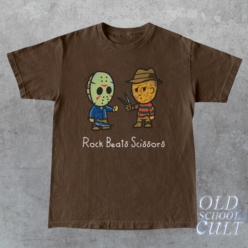 Limited Jason Vorhees Vintage T-Shirt, Retro 90s Graphic Freddy Shirt, Rock Beats Scissors, Vintage Cartoon Graphic Tee, Halloween Gift - 3.jpg