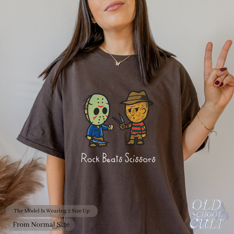Limited Jason Vorhees Vintage T-Shirt, Retro 90s Graphic Freddy Shirt, Rock Beats Scissors, Vintage Cartoon Graphic Tee, Halloween Gift - 6.jpg