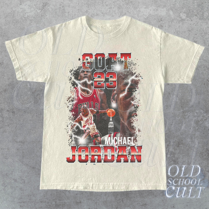 Vintage 90s Basketball Graphic T-Shirt, Michael Jordan Goat Tee, Retro Basketball Shirt,  Unisex Vintage Style Sports Tee - 1.jpg