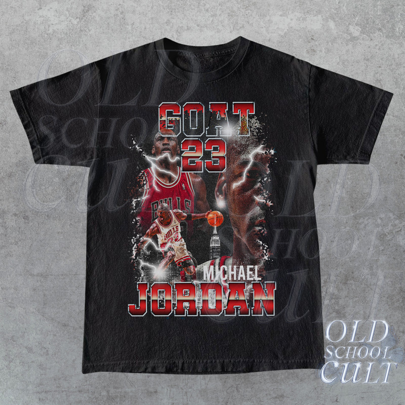 Vintage 90s Basketball Graphic T-Shirt, Michael Jordan Goat Tee, Retro Basketball Shirt,  Unisex Vintage Style Sports Tee - 2.jpg