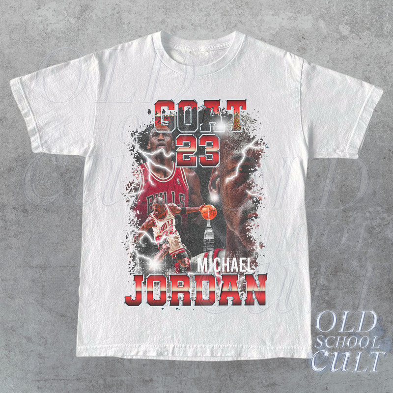 Vintage 90s Basketball Graphic T-Shirt, Michael Jordan Goat Tee, Retro Basketball Shirt,  Unisex Vintage Style Sports Tee - 5.jpg