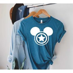 captain amerca shirt, captain america mickey mouse tshirt, captain america tee, disney ears shirt, marvel t-shirt, marve