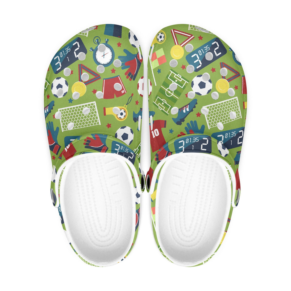 Men's shoes clogs, comfort shoes, gift for him, casual man slip on shoes, birthday gift for boyfriend, pattern clogs football.jpg