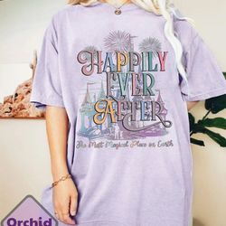 disney happily ever after comfort color shirt, magic kingdom shirt for women disneyland shirt for family trip shirt retr