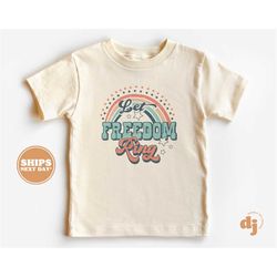 4th of july shirt, memorial day, flag shirt, cute vintage onesie, toddler shirt, let freedom ring 5109