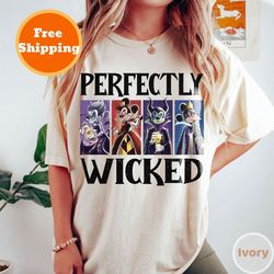 halloween perfectly wicked comfort color shirt, disney halloween shirt, halloween disney shirt, halloween women's shirt,