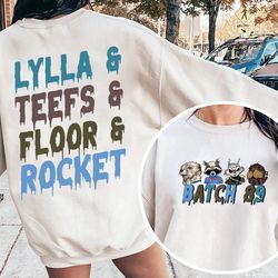 lylla teefs floor rocket 2-sided sweatshirt, batch 89 shirt, guardians of the galaxy inspired shirt, rocket raccoon shir