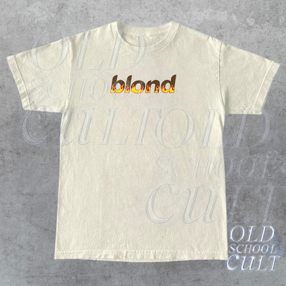 Frank Ocean Blond T-Shirt, Vintage Graphic Cotton Tee, Blond Flame Retro Oversized Shirt, Brown Vintage 90s Style Tee, Beige Shirt Gift - 1.jpg