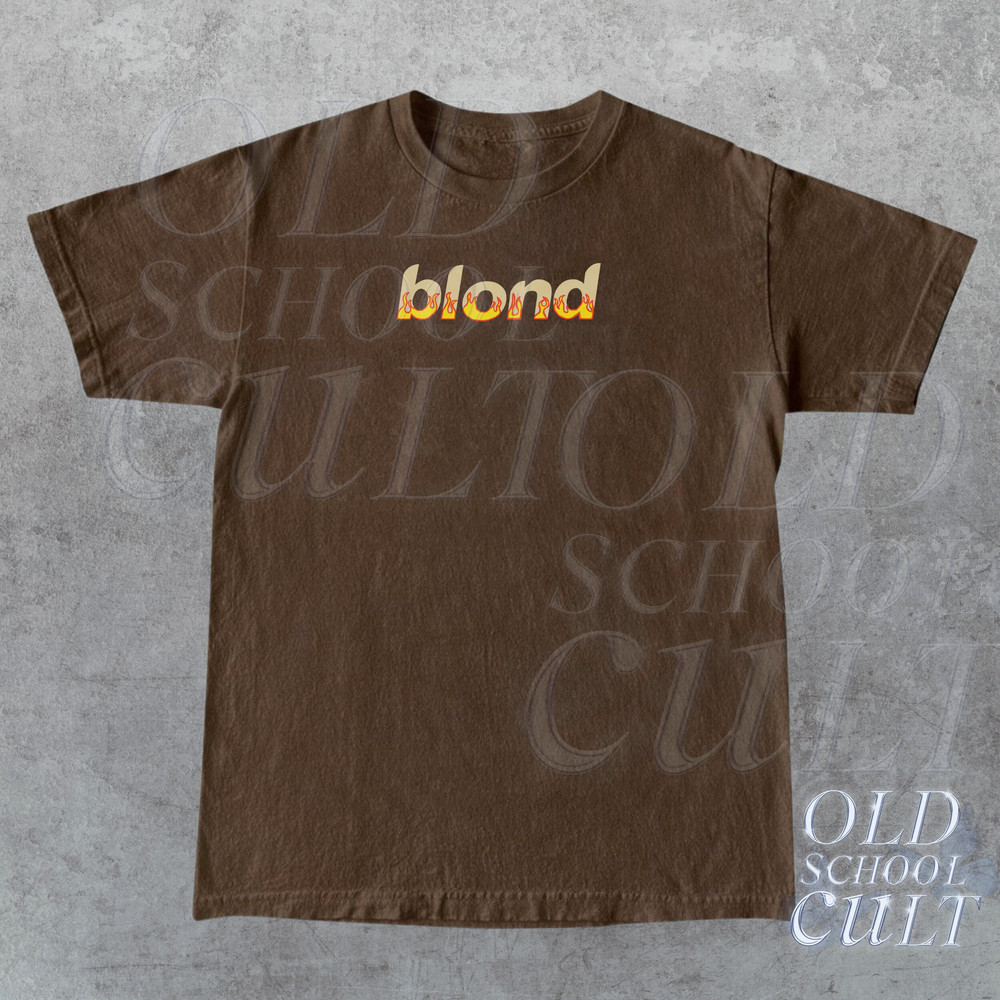 Frank Ocean Blond T-Shirt, Vintage Graphic Cotton Tee, Blond Flame Retro Oversized Shirt, Brown Vintage 90s Style Tee, Beige Shirt Gift - 2.jpg