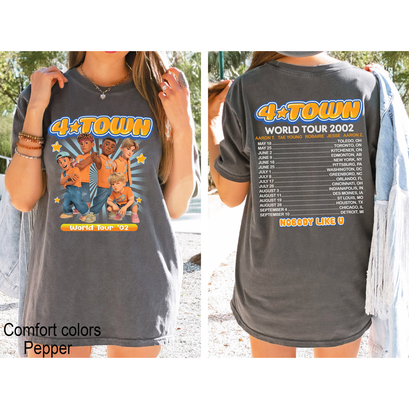 Retro Turning Red 4 TOWN 2002 Tour Comfort Colors Shirt, 4Town Shirt, Turning Red Pixar Shirt, Meilin Lee Turning Red, Turning Red Boy band - 2.jpg