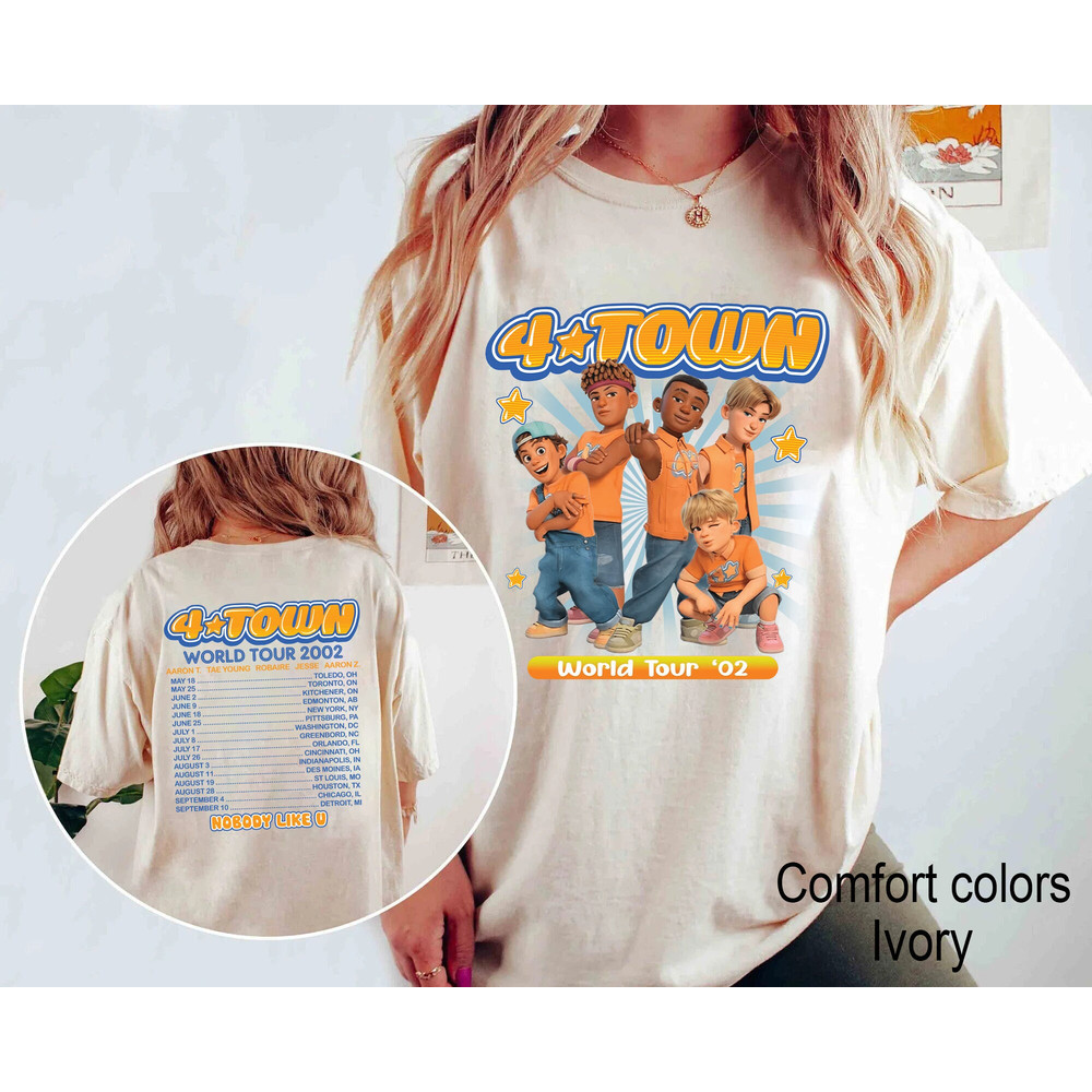 Retro Turning Red 4 TOWN 2002 Tour Comfort Colors Shirt, 4Town Shirt, Turning Red Pixar Shirt, Meilin Lee Turning Red, Turning Red Boy band - 3.jpg