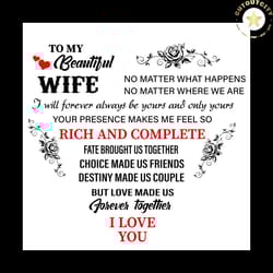 to my beautiful wife letter svg, family svg, valentine svg, trending svg, wife svg, letter svg, husband, diy crafts, svg