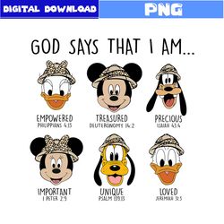 God Says That I Am Disney Png, Mickey and Friends Png, Animal Kingdom Png, Family Vacation Png Digital File