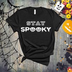 stay spooky long sleeve shirt, halloween shirt, skeleton shirt, pumpkin shirt, minimal stay spooky halloween shirt, bat
