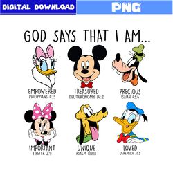 God Says That I Am Disney Png, Mickey and Friends Png, Mickey Mouse Png, Disney Png, Disney Png Digital File