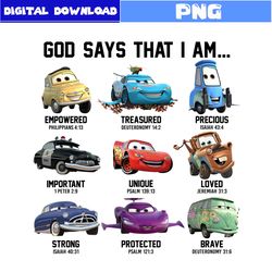 god says that i am disney cars png, car pixar png, car png, disney cars png, disney png, disney png digital file