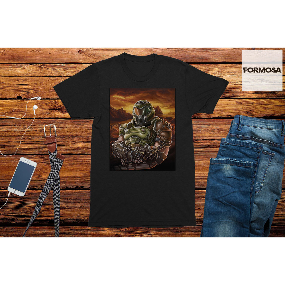 Doomguy Painting Adults Unisex Gaming T-Shirt, gaming t-shirt, gamer dad gift, retro gaming, video game tshirt, men's gaming t-shirt - 1.jpg